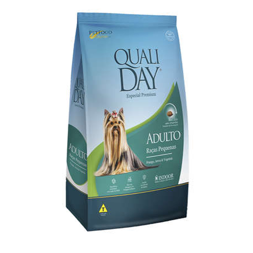 Ração Qualiday Especial Premium Adulto Raças Pequenas Frango, Arroz e Vegetais