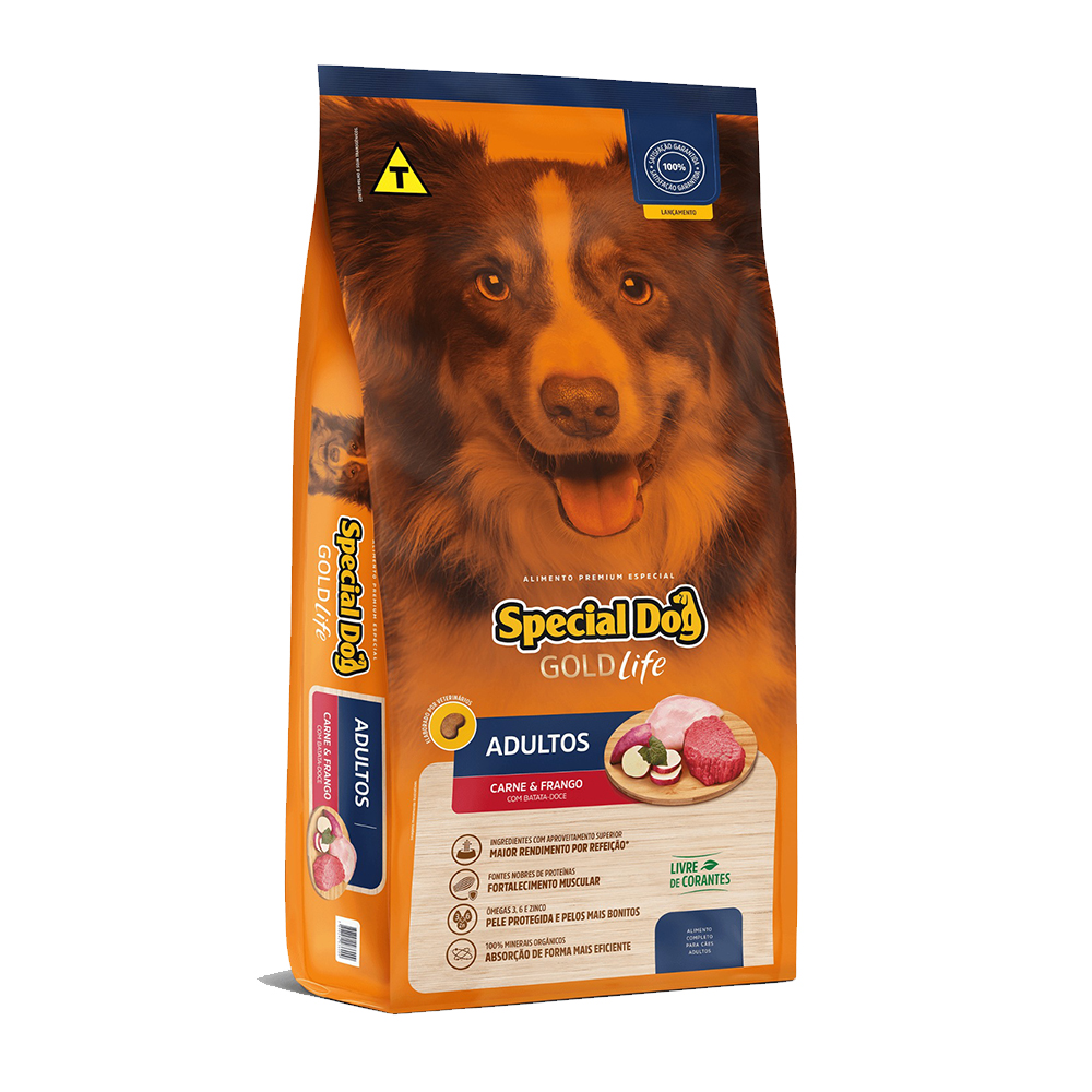 Ração Seca Special Dog Life Carne e Frango com Batata Doce para Cães Adul